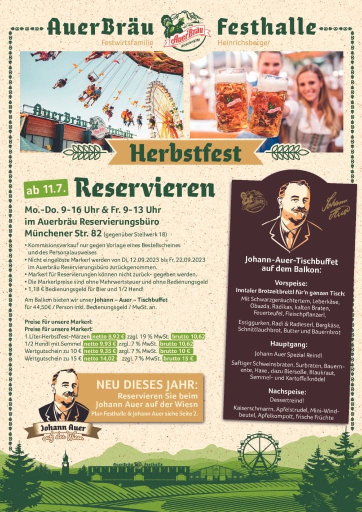Reservierung Rosenheimer Herbstfest