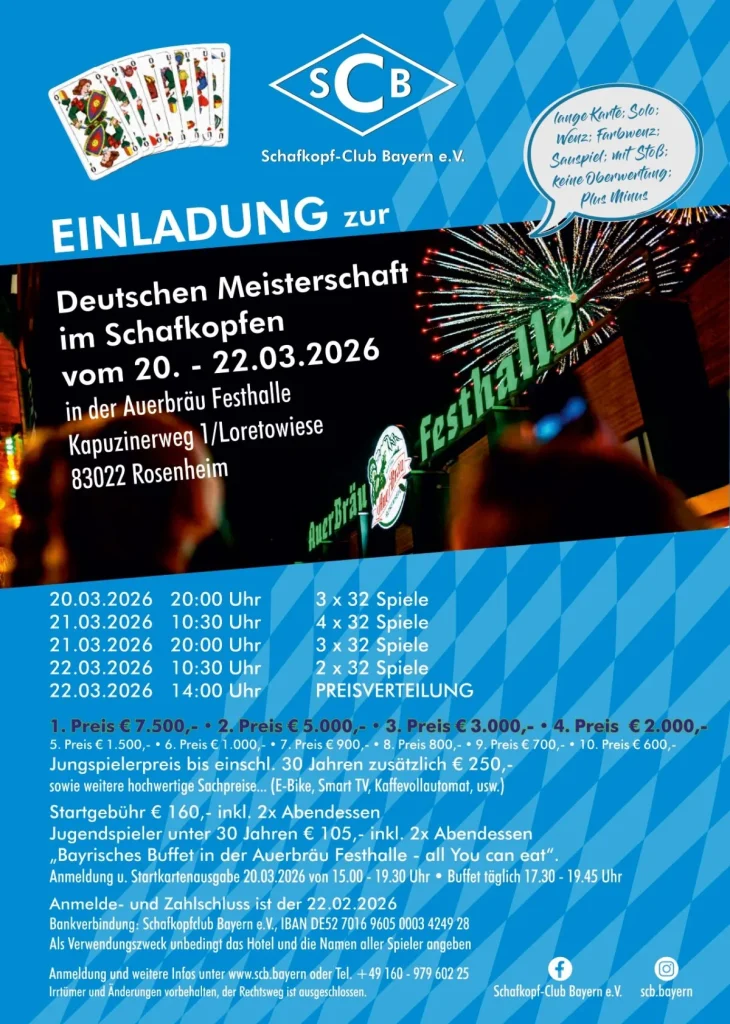Deutsche Meisterschaft Schafkopfen 2026 Rosenheim