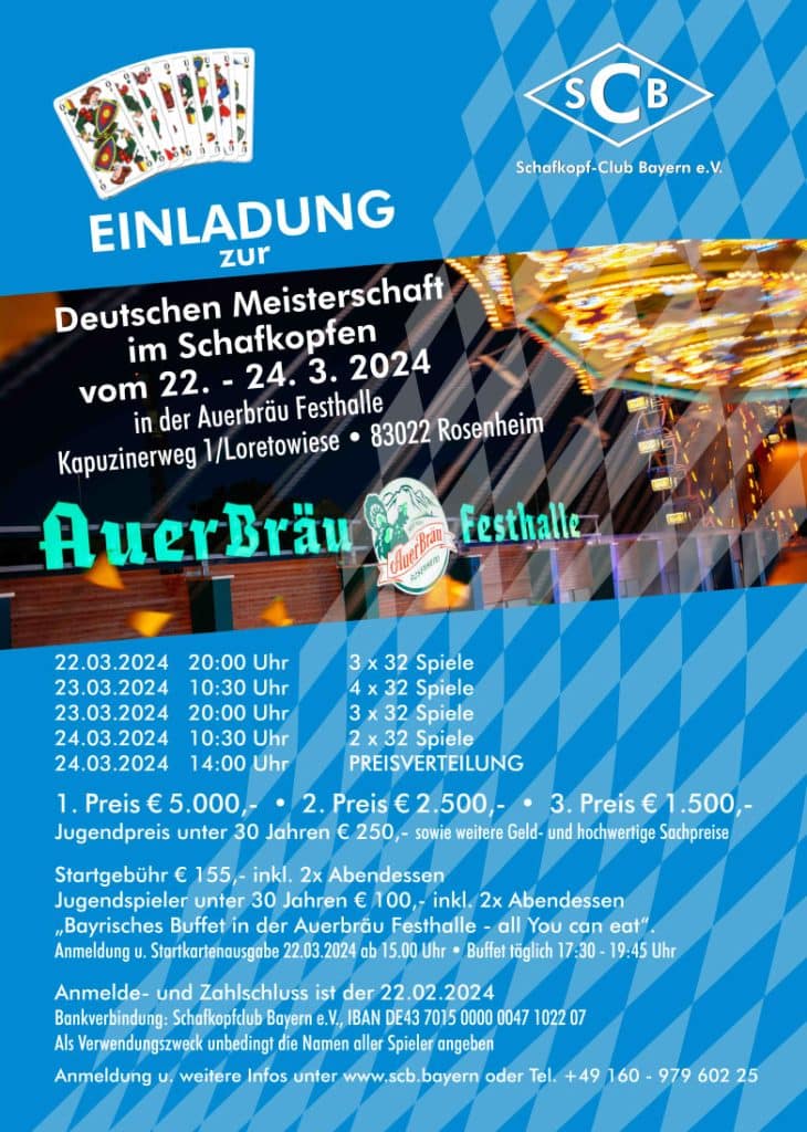 Deutsche Meisterschaft im Schafkopfen - Auerbräu Festhalle