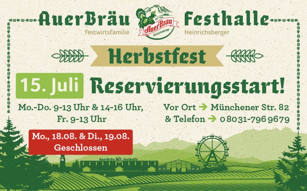Herbstfest Reservierungsinfo